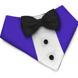 PawsIndia Purple Tuxedo Bandana With Black Bow For Pets
