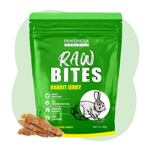 Raw Bites Organic Dehydrated - Rabbit Jerky Premium Dog Treats