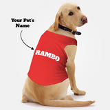 Paws Basic Customized Dog T-Shirt - Red