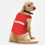 Paws Basic Customized Dog T-Shirt - Red