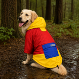 Pawsindia Dog Hooded 360° Raincoat - Red & Yellow