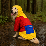 Pawsindia Dog Hooded 360° Raincoat - Red & Yellow
