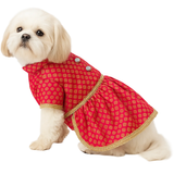 Pawsindia Traditional Royal Brocade Dress for Dogs - Red | Ethnic Festive Wear