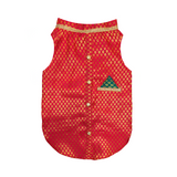 Pawsindia Traditional Royal Brocade Kurta  for Cats - Red | Ethnic Festive Wear