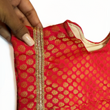 Pawsindia Traditional Royal Brocade Kurta  for Cats - Red | Ethnic Festive Wear