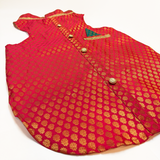 Pawsindia Traditional Royal Brocade Kurta  for Cats - Red | Ethnic Festive Wear