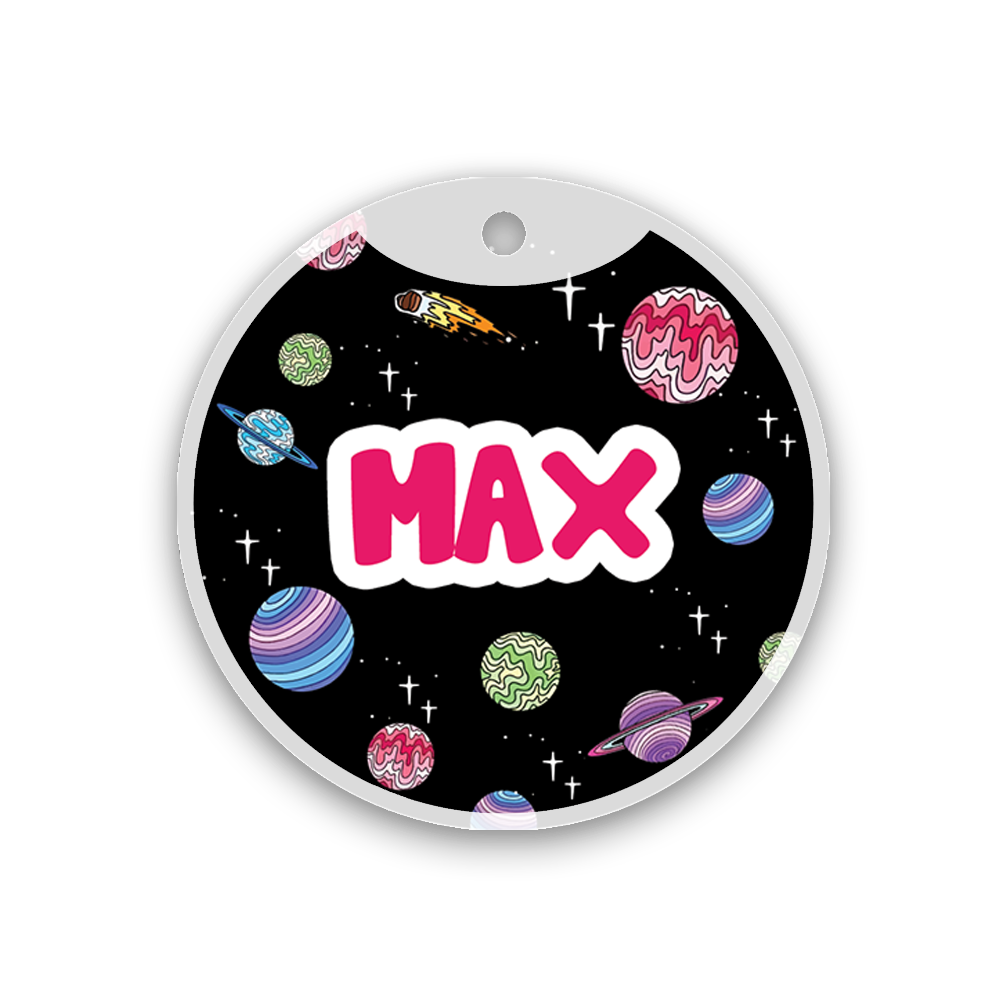 Customized Pet Id Tag - Space Print