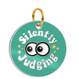 Customized Pet Id Tag - Silently Judging - Green