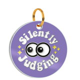 Customized Pet Id Tag - Silently Judging - Purple