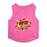 PawsIndia Sleeveless Printed Dog T-Shirt - Super Boy