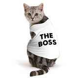 PawsIndia Sleeveless Printed Cat T-Shirt - The Boss