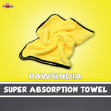 Super Absorption Towel By Pawsindia - Yellow & Grey
