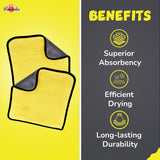 Super Absorption Towel By Pawsindia - Yellow & Grey