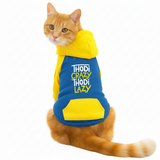 PawsIndia Dual Pattern Dog & Cat Hoodie - Thodi Crazy Thodi Lazy