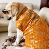 Pawsindia Traditional Royal Zari Kurta For Dogs - Orange