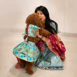 PawsIndia Traditional Desi Diva – Lehenga Choli Set For Dogs - Sky Blue| Ethnic Festive Wear
