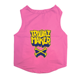 PawsIndia Sleeveless Printed Dog T-Shirt - Trouble Maker