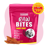 Raw Bites Organic Dehydrated - Turkey Jerky  Premium Dog Treats