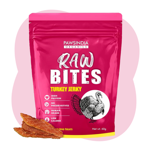 Raw Bites Organic Dehydrated - Turkey Jerky  Premium Dog Treats