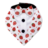 PawsIndia Strawberry  Pattern Tuxedo Bandana With Matching Bow For Pets