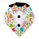 PawsIndia All Hearts Pattern Tuxedo Bandana With Matching Bow For Cats