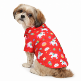 PawsIndia Unicorn Summer Shirt For Pets - Red