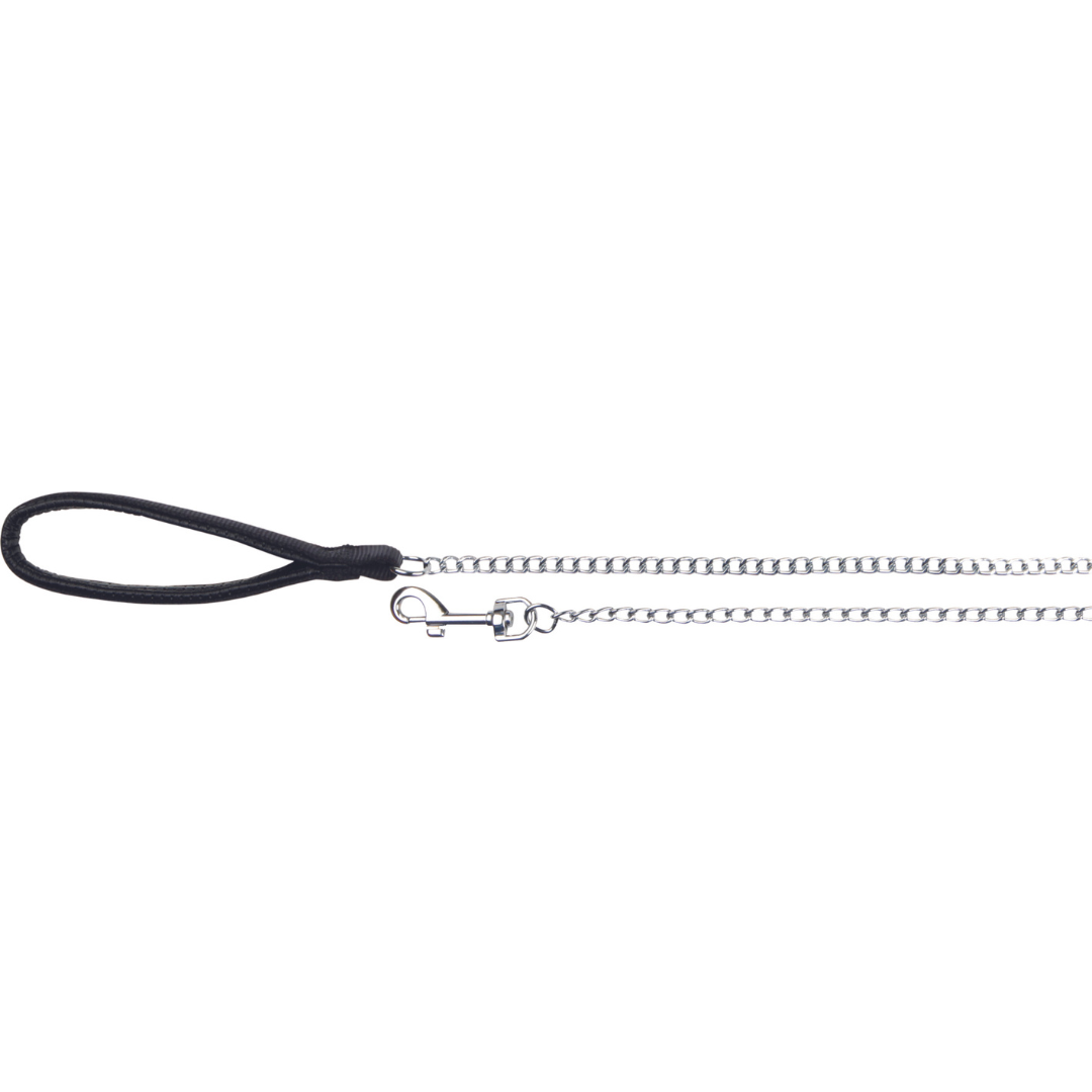 Trixie Chain Leash With Nylon Hand Loop - Black (3.30 Ft/4.0 MM)