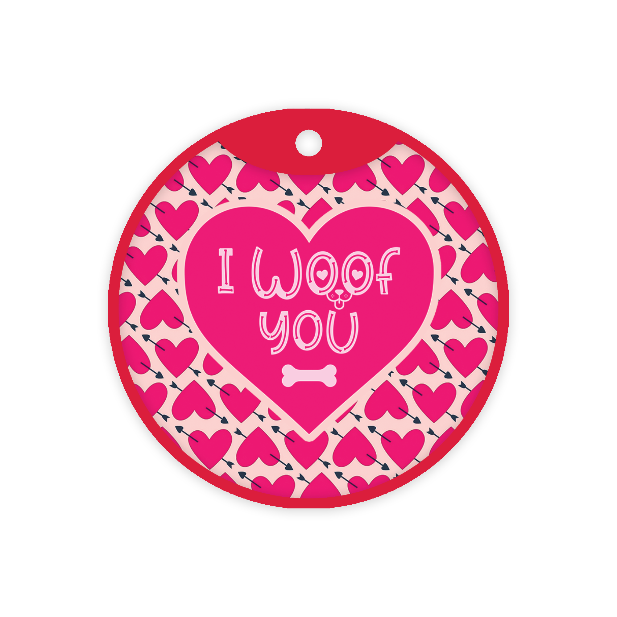 Customized Pet Id Tag -  Valentine's Edition I Woof You