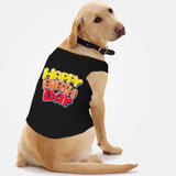 PawsIndia Sleeveless Printed Dog T-Shirt - Happy Birthday