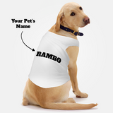 Paws Basic Customized Dog T-Shirt - White