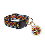 Pawsindia Aztec Collar and Customized Name Tag Combo
