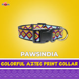 Pawsindia Nylon Dog Collar - Colorful Aztec Print Large-X-Large