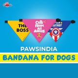 PawsIndia Customized Pet Bandana - Rainbow with Clouds Print