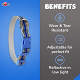 Pawsindia Reflective Nylon Collar for Small Dogs - Blue