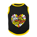 PawsIndia Ribbed Sleeves Printed Cat T-Shirt - You Are My Sunshine