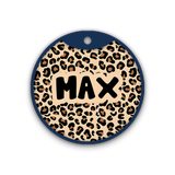 Customized Pet Id Tag - Cheetah Print
