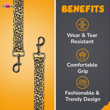 Pawsindia Cheetah Print Nylon Leash for Dogs with a Padded Handle