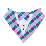 PawsIndia Colorful Pattern Tuxedo Bandana With Matching Bow For Pets