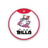 Customized Cat Id Tags - Chilling on Pillow With Juice