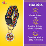 Pawsindia Aztec Collar and Customized Name Tag Combo