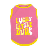 PawsIndia Ribbed Sleeves Printed Cat T-Shirt - Lucky Little Dude