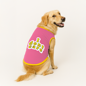 PawsIndia Ribbed Sleeves Printed Dog T-Shirt - I Don't Care