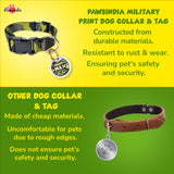 Pawsindia Army Collar and Customized Name Tag Combo