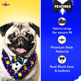 PawsIndia Mix-Fruits Pattern Tuxedo Bandana With Matching Bow For Pets