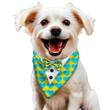 PawsIndia Heart Pattern Tuxedo Bandana With Matching Bow For Pets