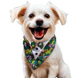 PawsIndia Jungle Pattern Tuxedo Bandana With Matching Bow For Pets