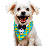 PawsIndia Heart Pattern Tuxedo Bandana With Black Bow For Pets