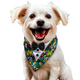 PawsIndia Jungle Pattern Tuxedo Bandana With Black Bow For Pets