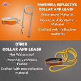 Pawsindia Reflective Nylon Collar & Leash set for Small Dogs - Orange