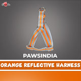 Pawsindia Reflective Nylon Harness for Small Dogs - Orange